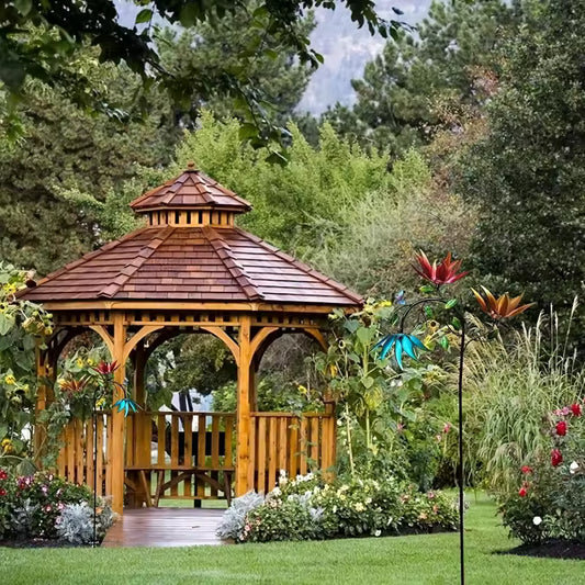 Large Metal Wind Spinners Windmill For Yard And Garden Outdoor Art Decoration Garden Windmill Colorful Decoration Dropship