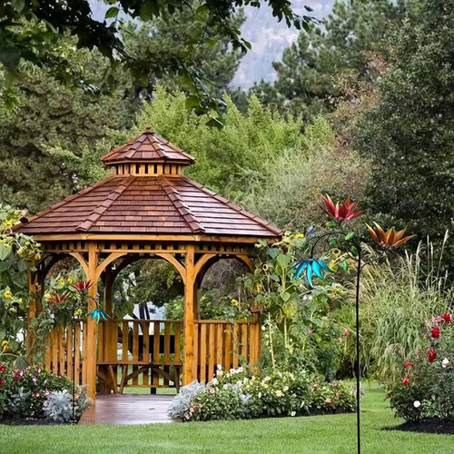 Large Metal Wind Spinners Windmill For Yard And Garden Outdoor Art Decoration Garden Windmill Colorful Decoration Dropship